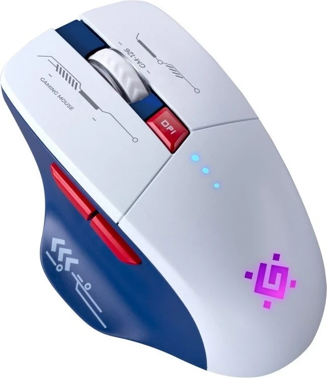 Optični brezžični miš Defender GM-126 TISA, 1600 DPI, 6 gumbov, bela