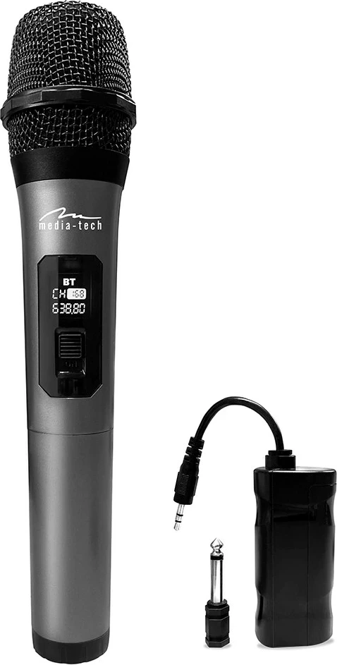 Brezžični karaoke mikrofon Media Tech MT398, siv