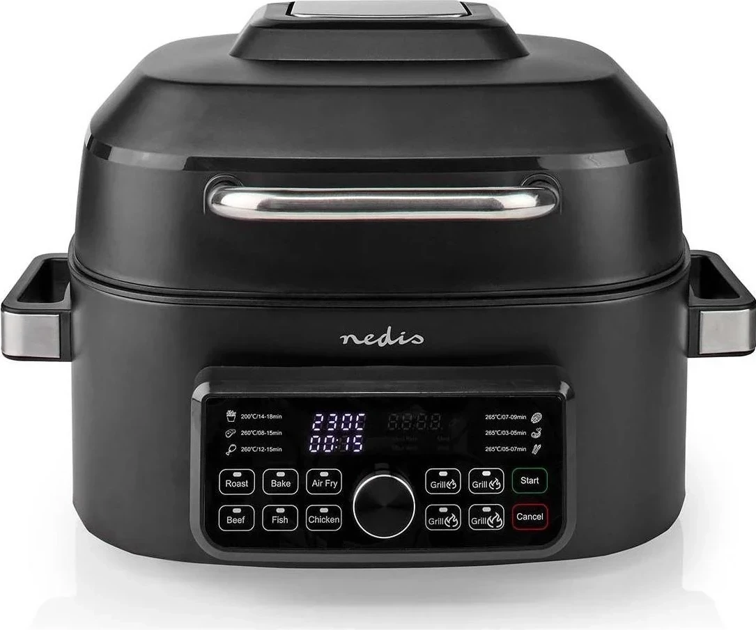 Cvrtnik brez olja Nedis KAAFG600BK, 6 L, črn