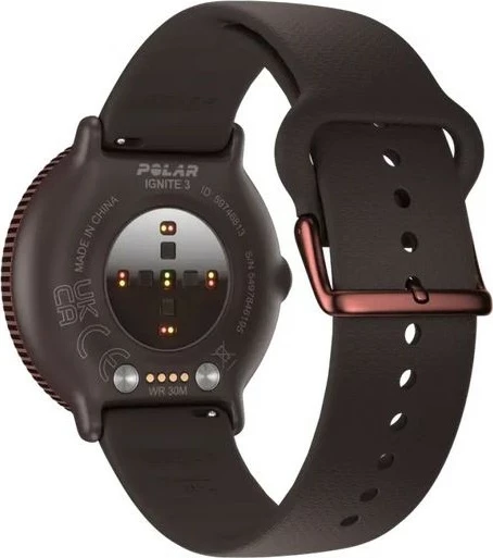 Pametna ura Polar Ignite 3 Titanium, silikonski/usnjen pašček, rjava