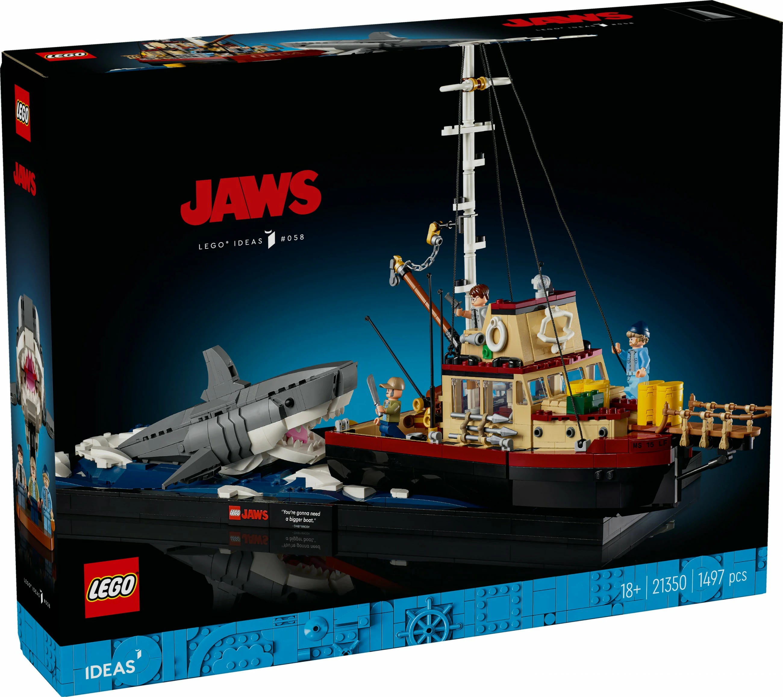 Set gradnikov LEGO Ideas 21350 Jaws, 1497 delov
