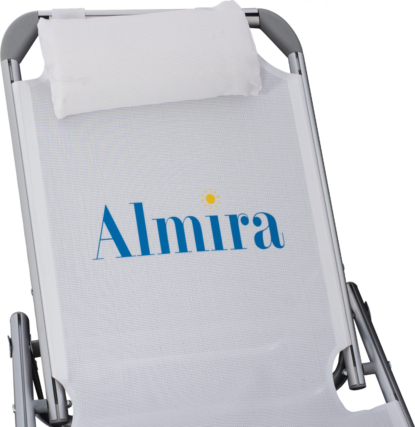 Ležalnik za plažo FH5054.03 težki tip bele barve aluminij 188x58x31-81 cm