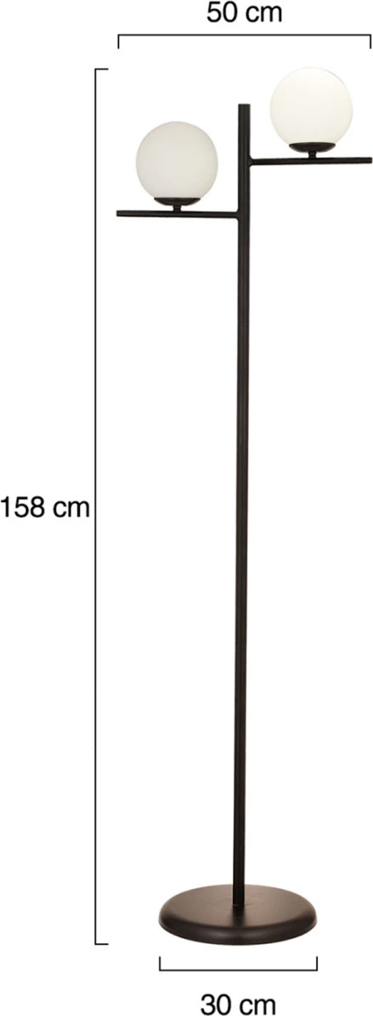 Kovinska talna svetilka v črni barvi FH7432.01 30x158 cm