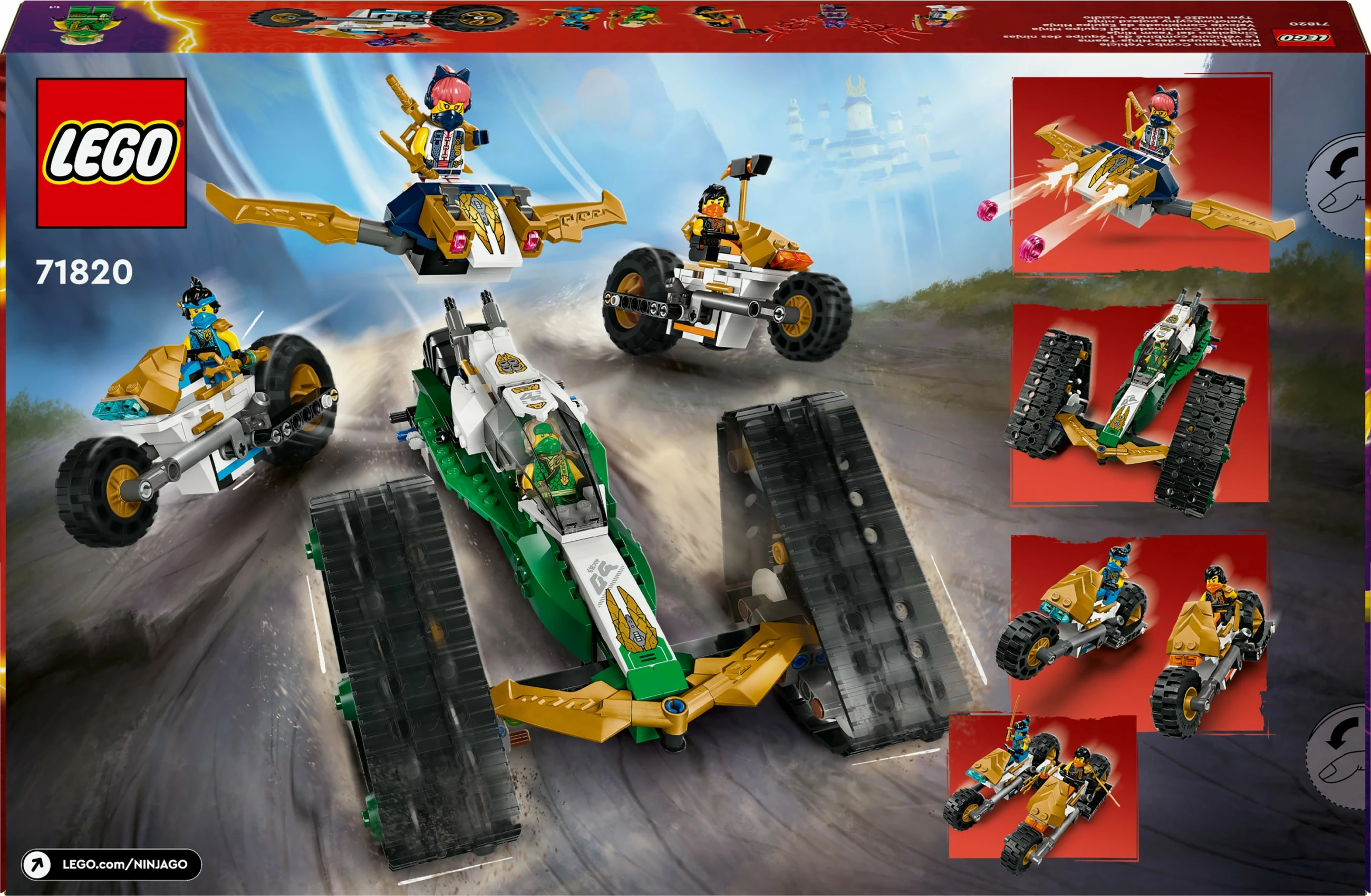 Kombinirano vozilo Ninjago Ninja Team LEGO 71820, večbarvno