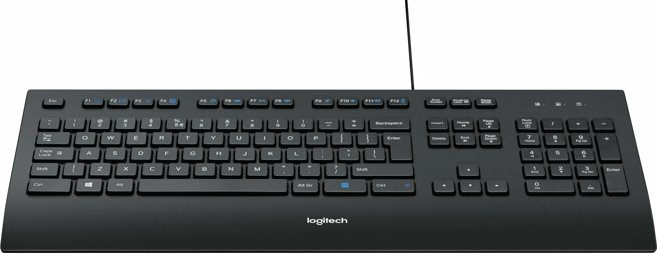 Polna velikost žična tipkovnica za podjetja Logitech K280e, USB, QWERTY, črna