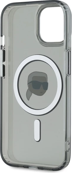 Trd ovitek za iPhone 15 6.1", MagSafe, črn Karl Lagerfeld KLHMP15SHLSKIK