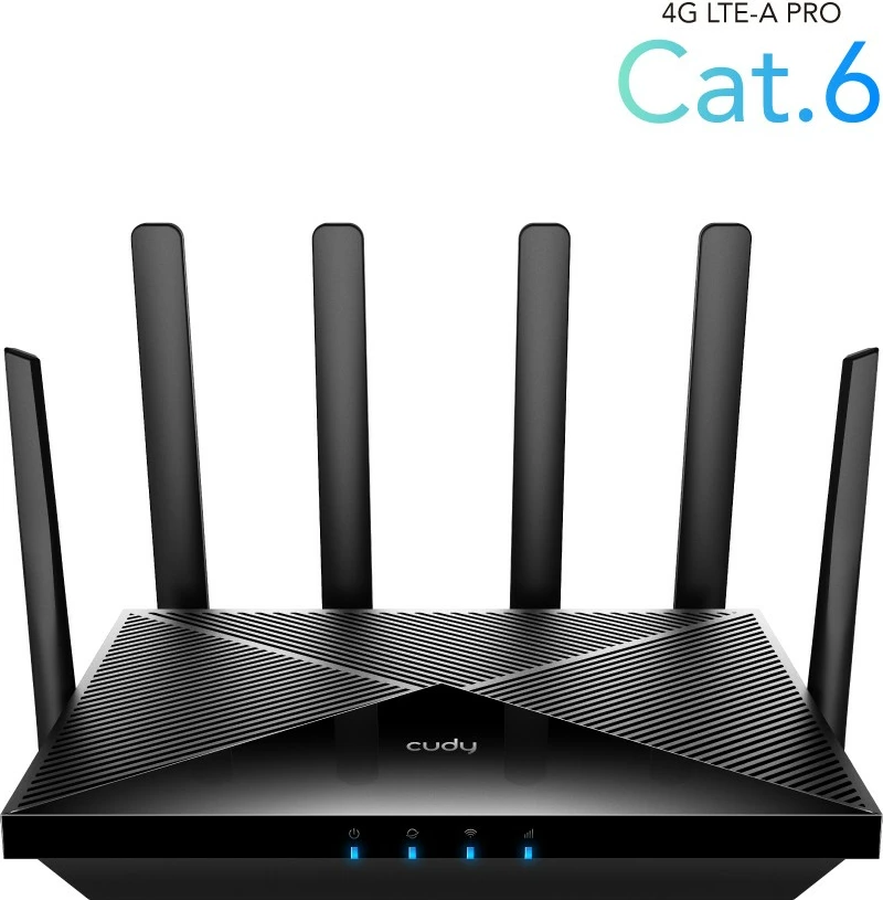 Usmerjevalnik Wi‑Fi 4G LTE CAT6, AC1200, 4x Gigabit, 2x SIM, Cudy LT700, črn