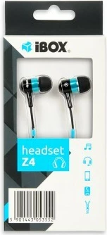 Slušalke in-ear z mikrofonom iBOX Z4 Zip, črno/modre