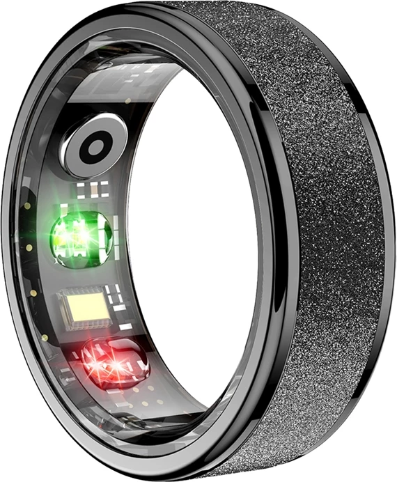 Pametni prstan Colmi R10, notranji premer 18,3 mm, velikost 8, Bluetooth 5.0, 5ATM, s polnilno škatlico, črn