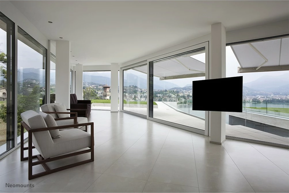 Nosilec za TV na stebriček 40–75 in, Neomounts WL30S-910BL16, fiks, črn