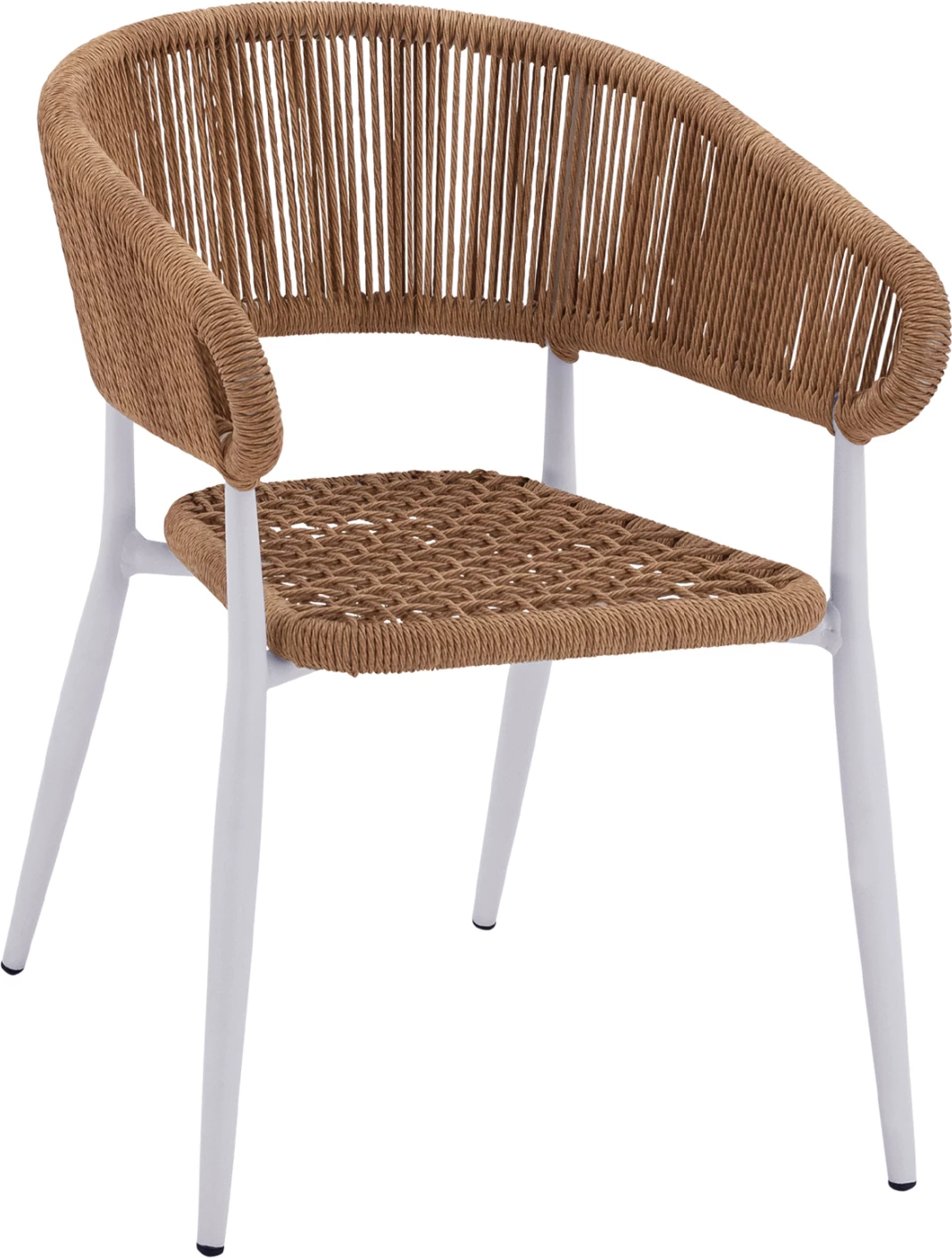 Aluminijasti naslanjač EULO FH5783.12 bel-sintetični ratan bež 55,5x63,5x78Hcm