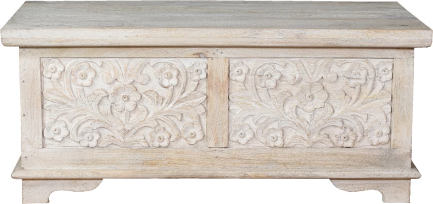 Dekorativna skrinja iz mangovega lesa, naravna decape barva, 80x40x34 cm