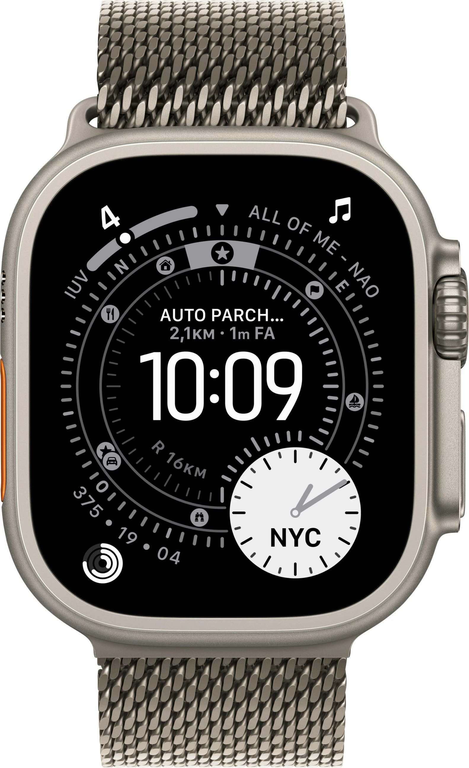 Pametna ura Apple Watch Ultra 3, titan, Cellular, 49 mm, milanaise naravna