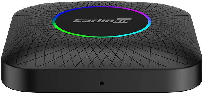 Brezžični avto adapter TBOX PLUS LED Carlinkit, 4 GB RAM, 64 GB ROM, Apple CarPlay/Android Auto, črn