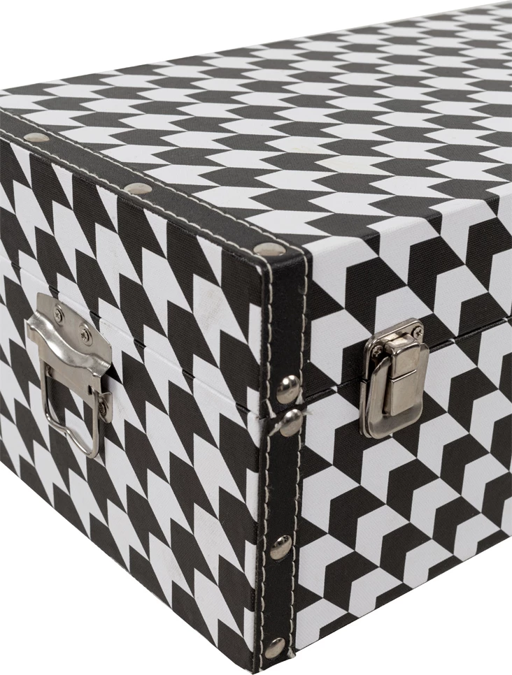 Set štirih škatel za shranjevanje Ferre, črn in bel, 64x40x40