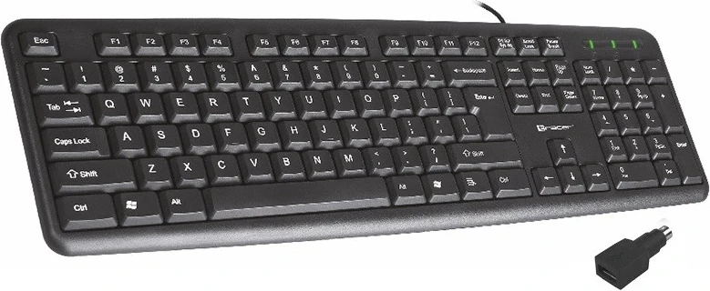 Membranska tipkovnica Tracer Maverick, črna + adapter