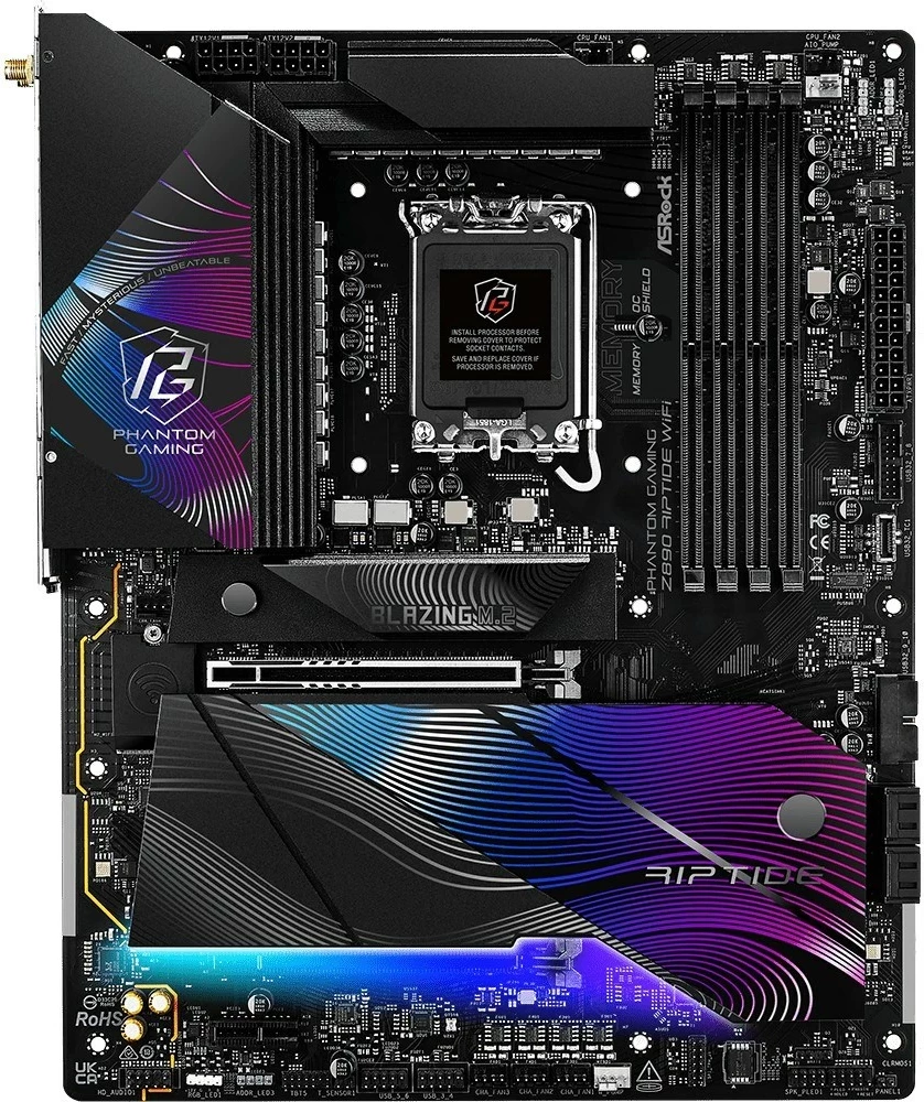 Matična plošča ASRock Z890M Riptide WiFi, Socket 1851, ATX, z Wi‑Fi, črna