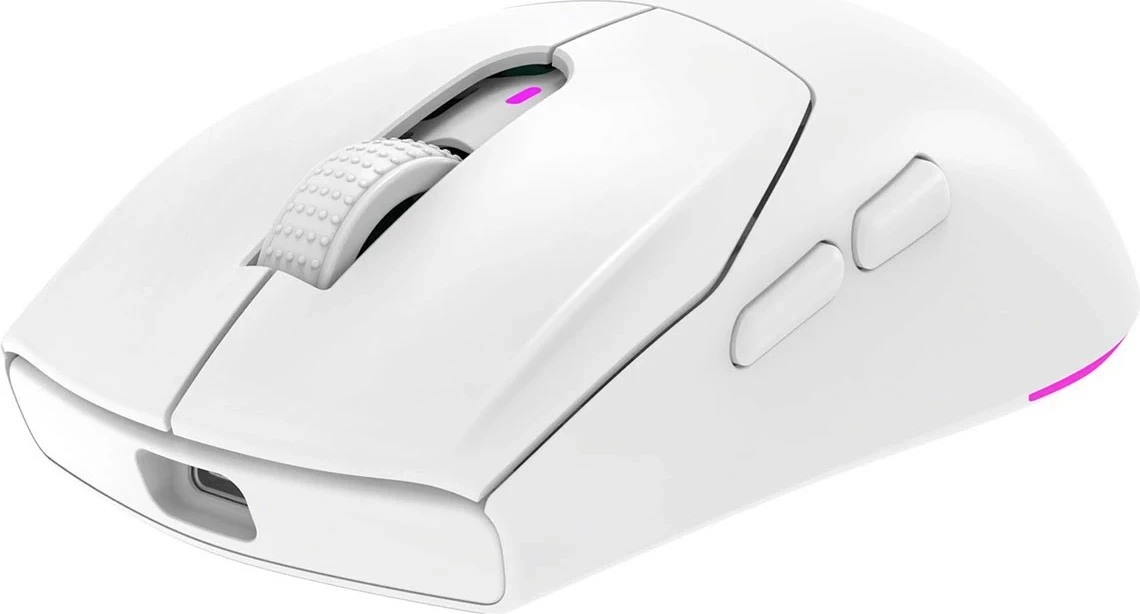 Igralski/ergonomski miš Rampage Prote M5, 24000 DPI, RGB LED, brezžičen/žičen, bel