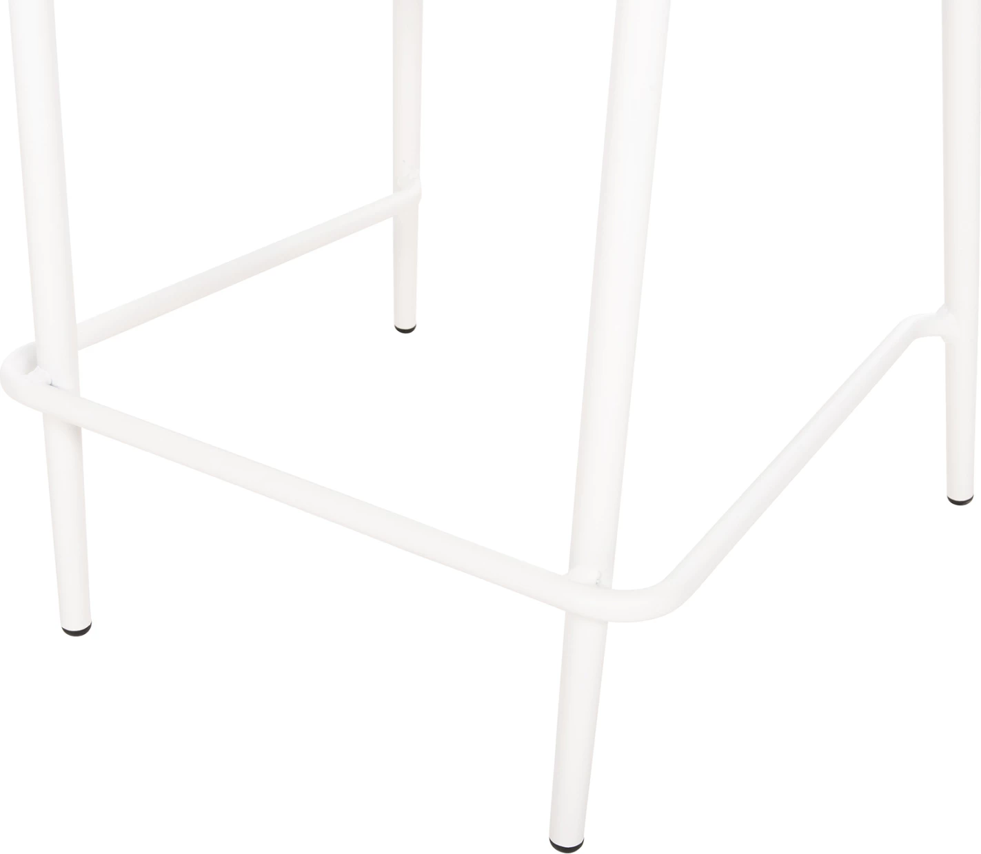 Barski stol srednje višine EULO FH6087.02 aluminijast v beli barvi-sintetični ratan v bež barvi 60x60x99Hcm