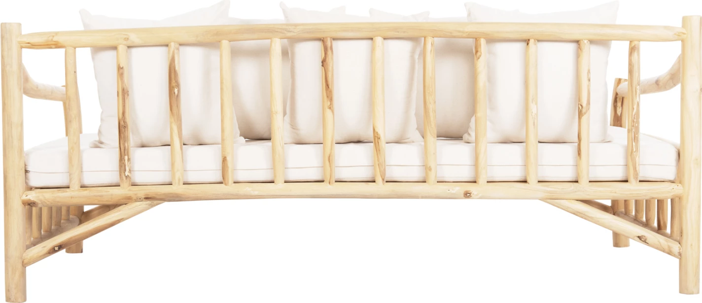 Sedežna garnitura TORC FH9339 iz masivnega tika naravno-bela 210x100x80H
