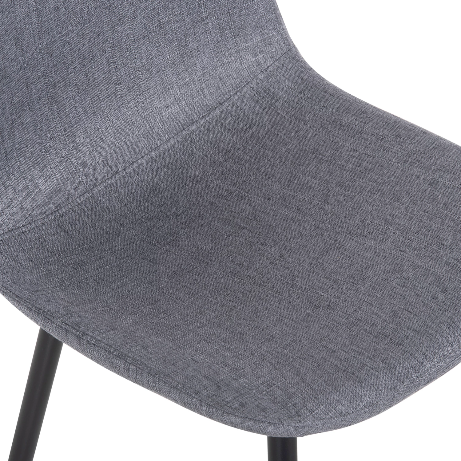 Jedilni stol LEONARDO FH00100.26 sivo blago in črne kovinske noge 42x49,5x89Hcm, set 4 kosov