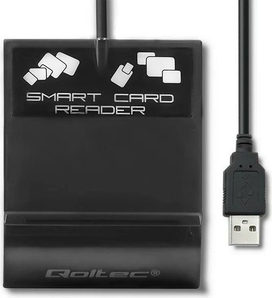 Čitalec čip kartic Qoltec SCR-0636, USB Type C, črn