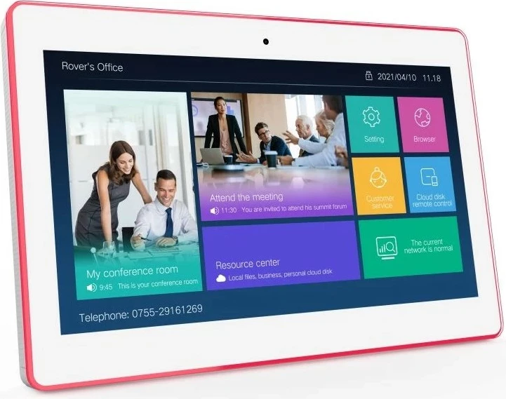 Tablica za upravljanje sestankov ALLNET Meetingraum RGB LED 15 palcev RK3399 Android 10 NFC/RFID bela