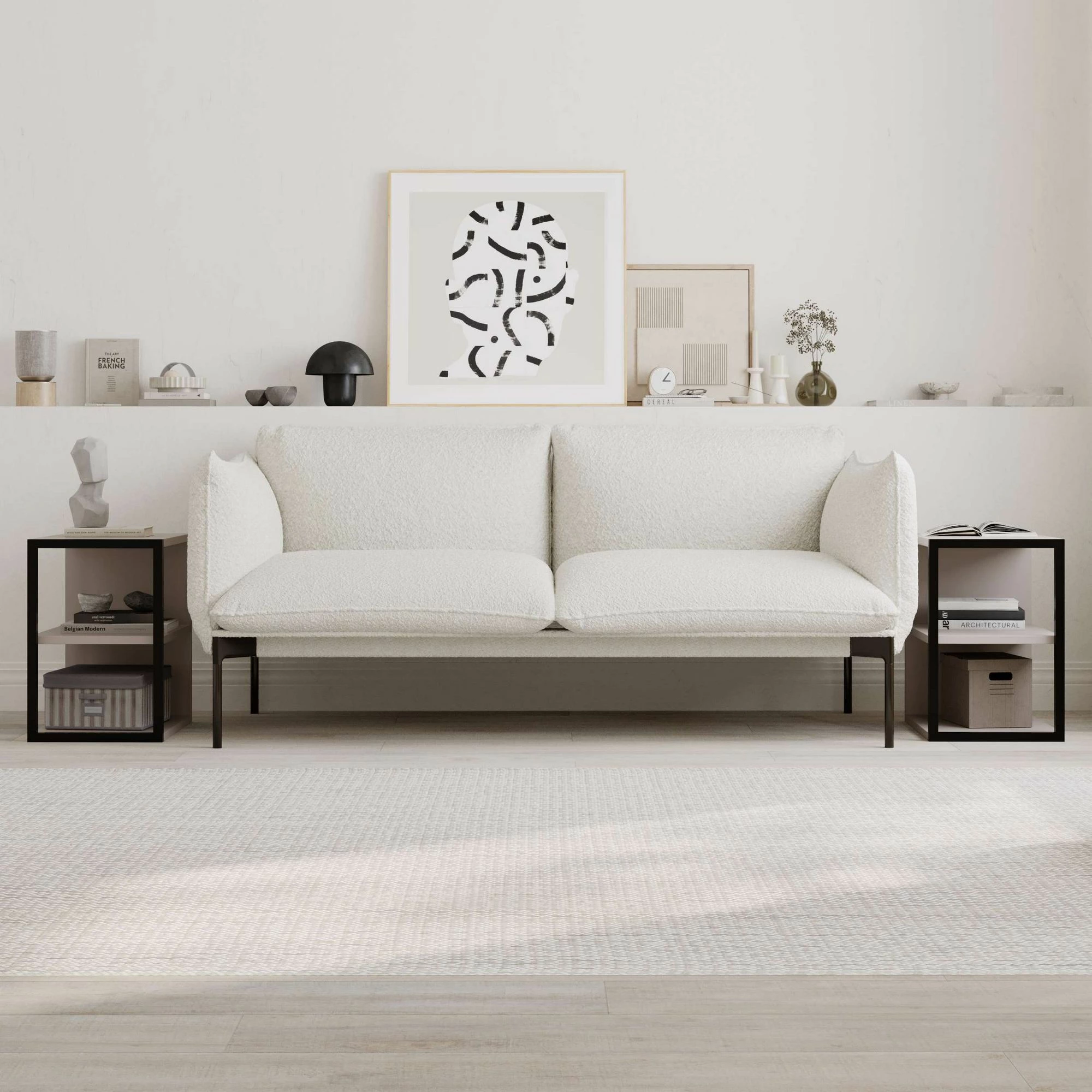 Set stranskih miz, svetlo moka, 2 kosa, Skye Decor