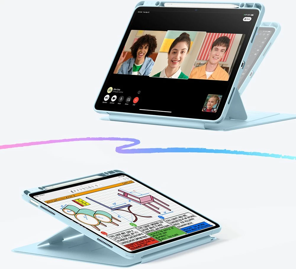 Preklopna zaščita ESR Flip Hybrid za iPad Air 13", modra