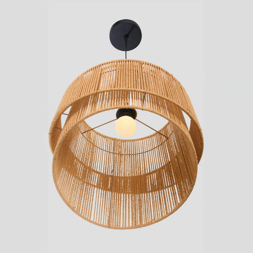 Stropna svetilka ZIA, vrv, papir, kaki, 39x35 cm