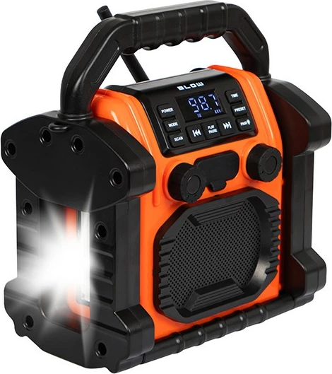 Prenosni radio BLOW RA14, 20 W, Bluetooth, powerbank, LED, črno/oranžen