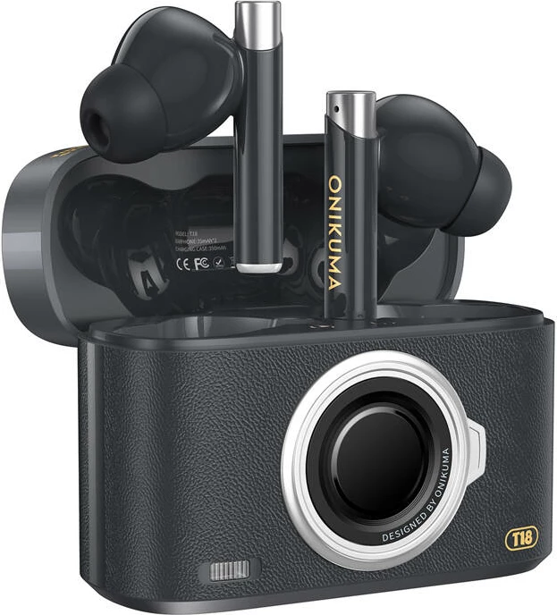Slušalke TWS Bluetooth 5.3, črne ONIKUMA T18