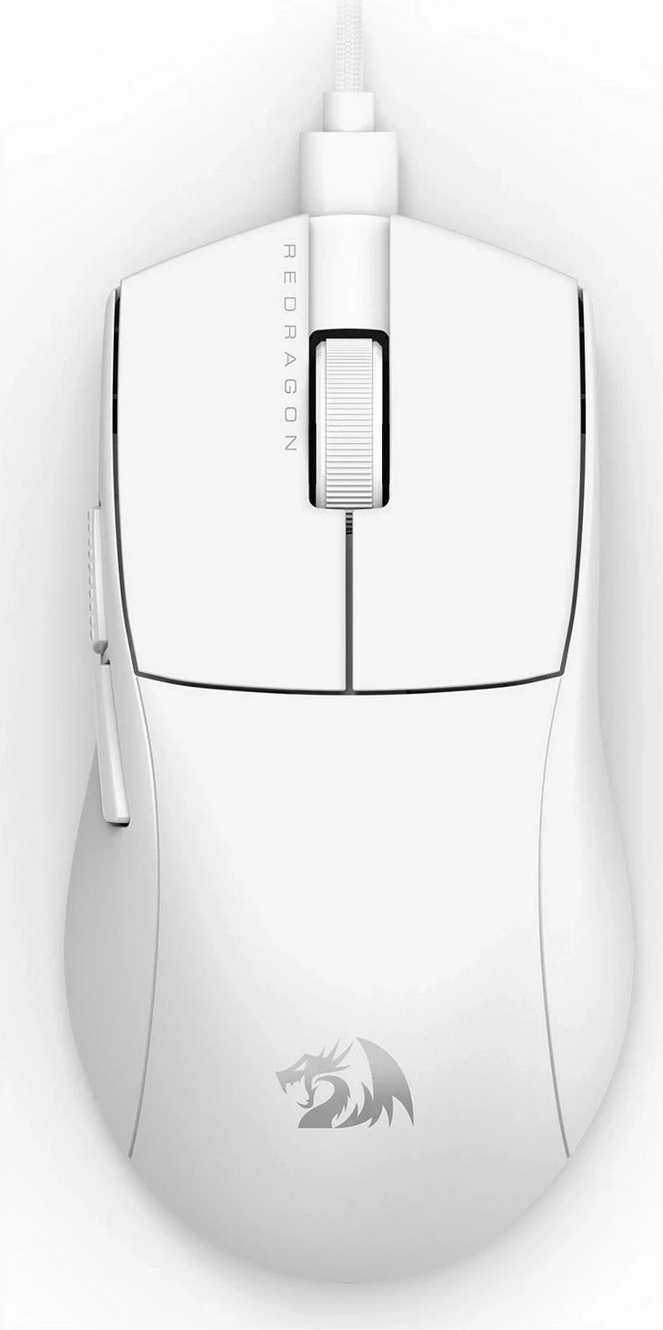 Optična igralna miška Redragon M724W K1NG, laser, 12400 DPI, bela
