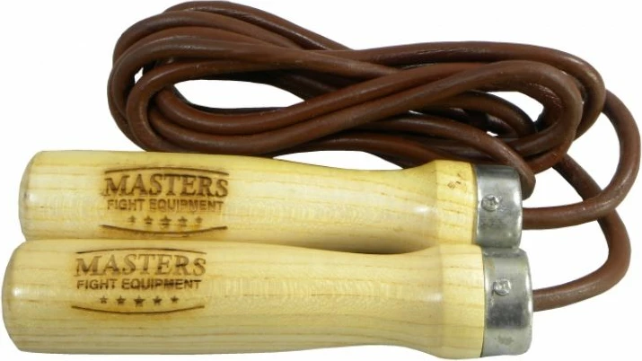 Ljuljača za preskakovanje iz usnja Masters, z lesenimi ročaji