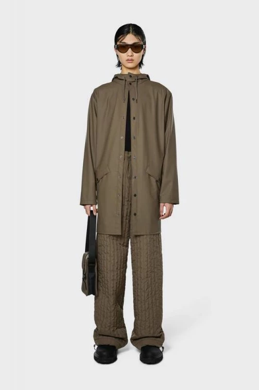 Dolga nepremočljiva jakna Rains, kava