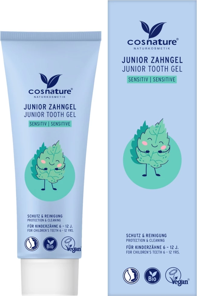 Gel za zobe za otroke Cosnature Junior s kamilico in ognjičem, 75 ml