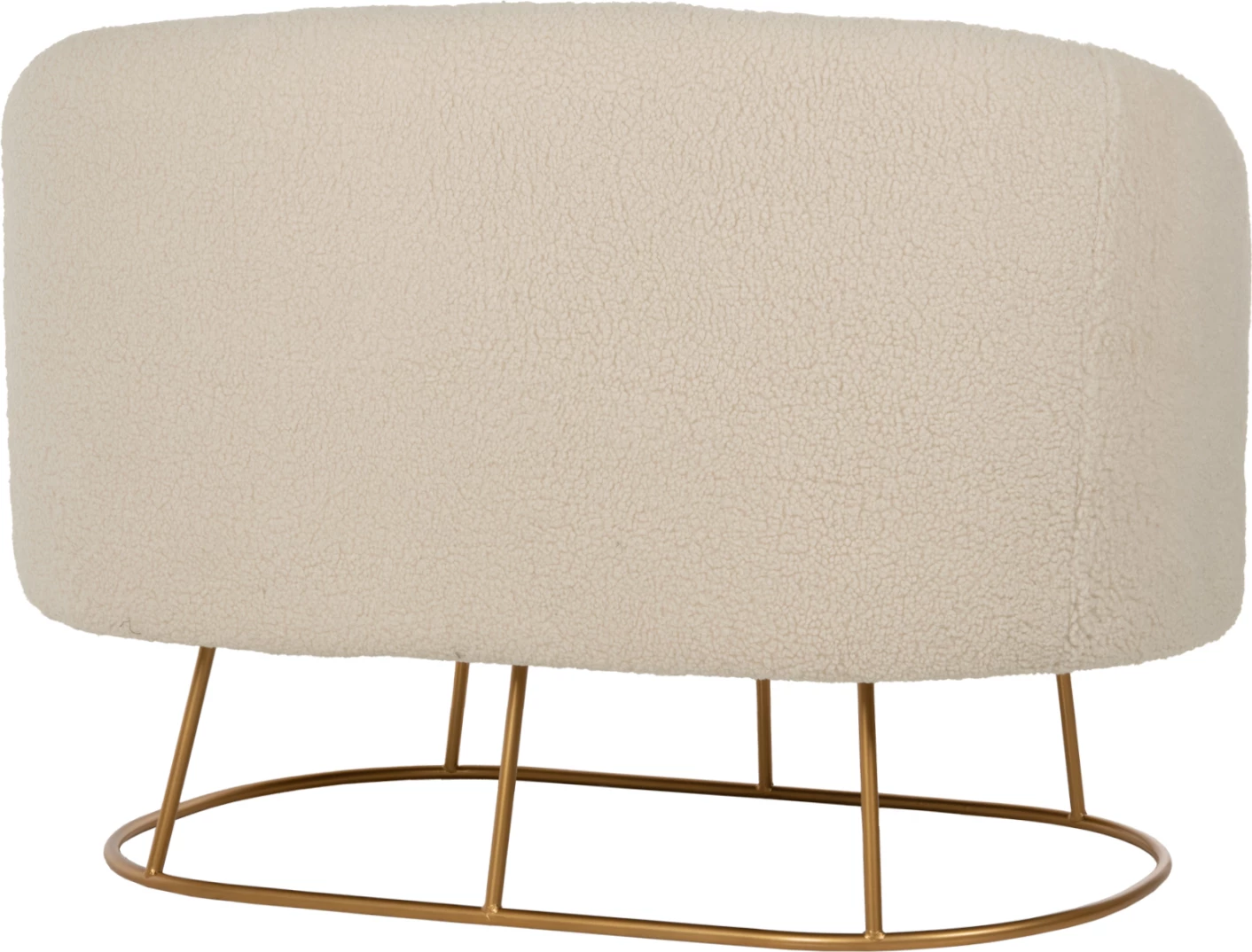 Dvosedna sedežna garnitura ARIEN FH8492.20 iz ecru boucle tkanine in z zlato kovinsko osnovo 130x75x85H cm