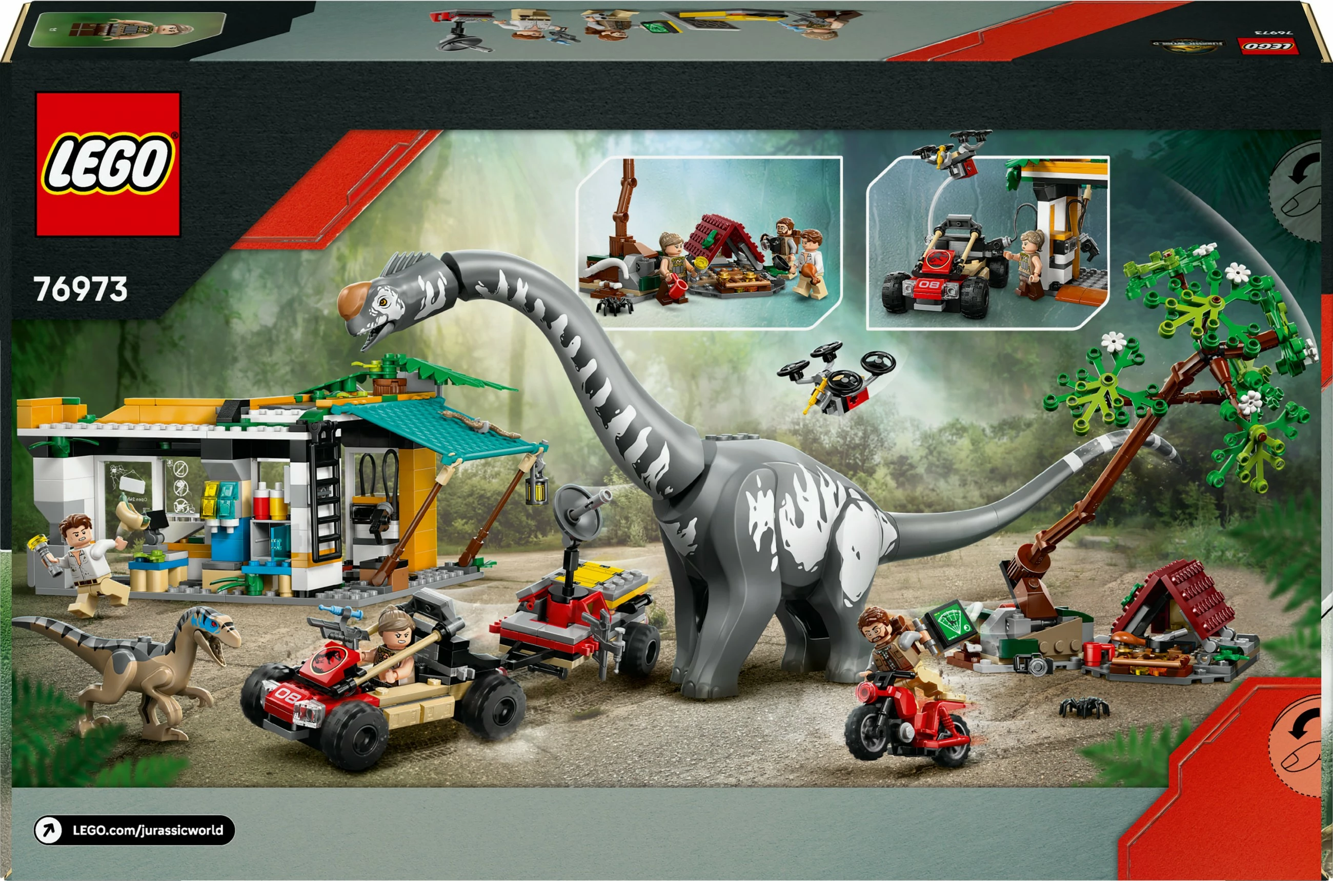 Set gradnje z dinozavri Raptor & Titanosaurus LEGO Jurassic World 76973, 582 delov, večbarven