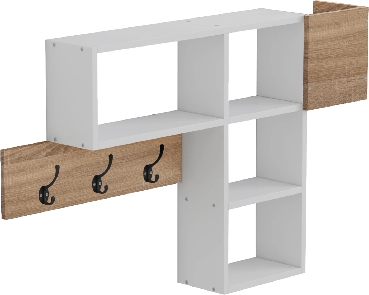 Vhodni obešalnik s policami HARLAN FH8973.12 melamin v sonama-beli 99,5x15x61H cm