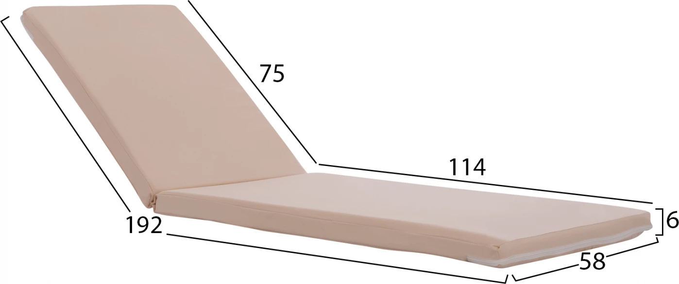 Blazina za ležalnik iz poliestra Chios bež FH11234.01P 196(117+1+78)x58x5cm