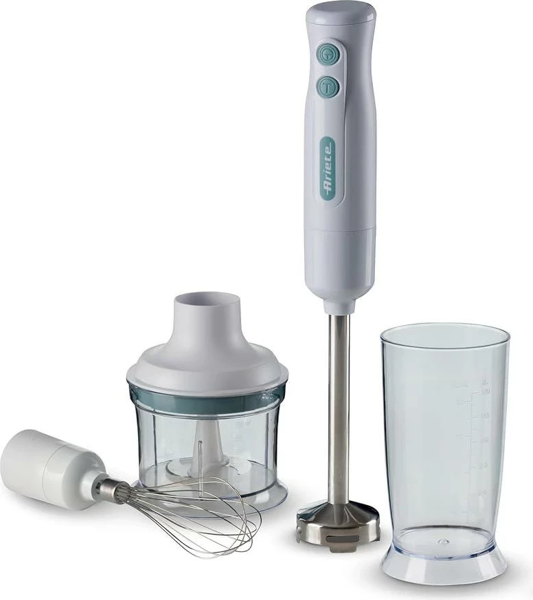 Ročni mešalnik s sekljalnikom Ariete 601, 700 W, bel/mentol