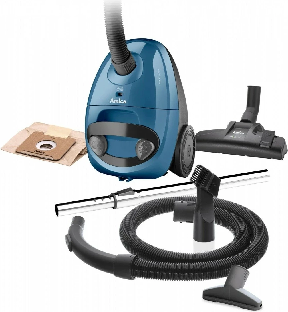 Sesalnik z vrečko, Amica ORA VM1036, 2 L, 900 W, črn/moder