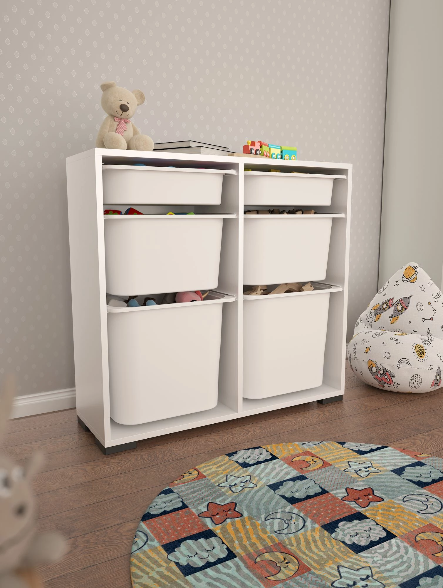 Večnamenska omara Carla, bela