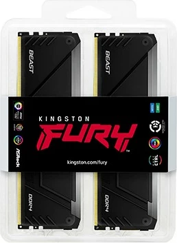 RAM pomnilnik FURY Beast RGB Kingston 64GB (4x16GB) DDR4 3600MT/s
