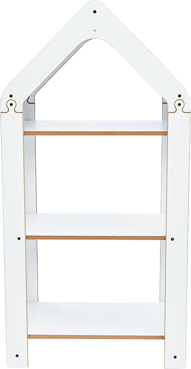 Polica Montessori Zoilen I, bela-modra, MDF, 50x30x100 cm