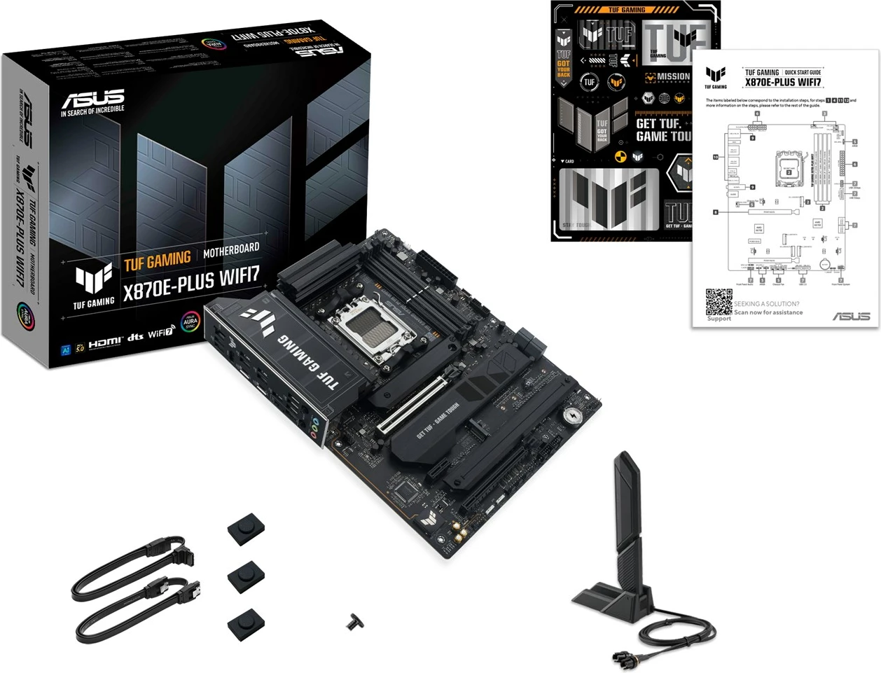 Matična plošča TUF GAMING X870E-PLUS WIFI7 ASUS, Socket AM5, ATX, siva