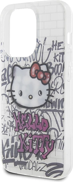 Ovitek Hello Kitty IML Kitty On Bricks Graffiti za iPhone 14 Pro Max, bel