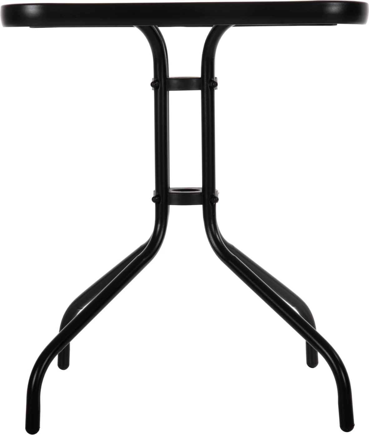 Zunanja miza kvadratna FIGO FH5035.03 iz črnega kovinsko-steklenega materiala 60Χ60Χ70Hcm