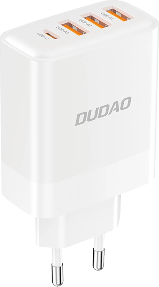Stenski polnilec Dudao A5HEU, 3x USB-A, 1x USB-C, 20W, bel