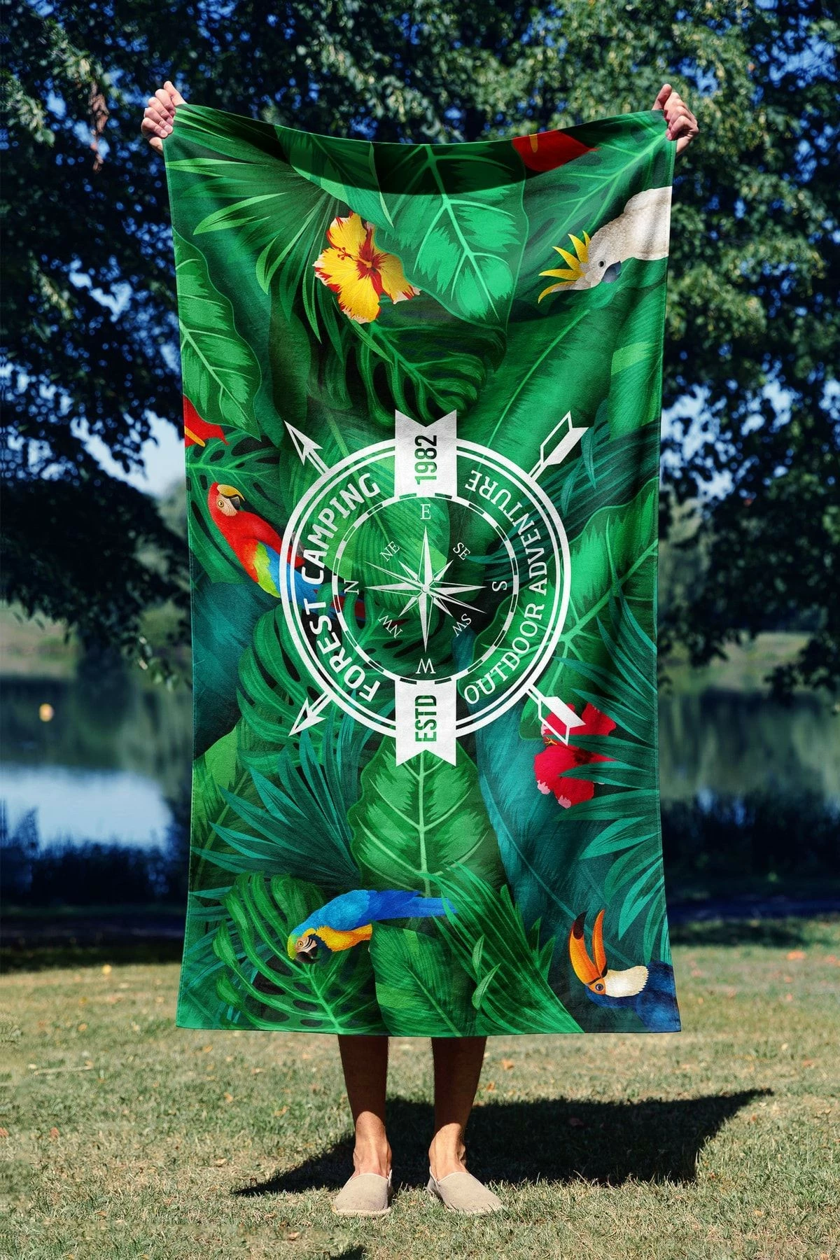 Brisača za plažo Mijolnir Forest Camping, 90 x 150 cm